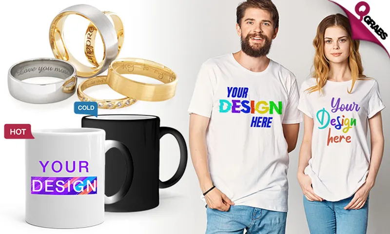 Custom Printing on Mugs & T-shirts, Laser Engraving on Metal & Custom Embroidery on Caps!